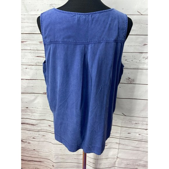 Side Stitch Womens Royal Blue Sleeveless Tank Top Size Medium - Picture 4 of 7